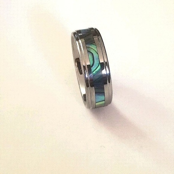 New‎ Tungsten carbide Abalone Inlay Center Ring size 8 - Picture 5 of 7